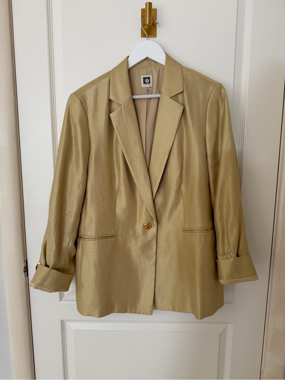 Anne Klein Metallic Gold Blazer – Size 16